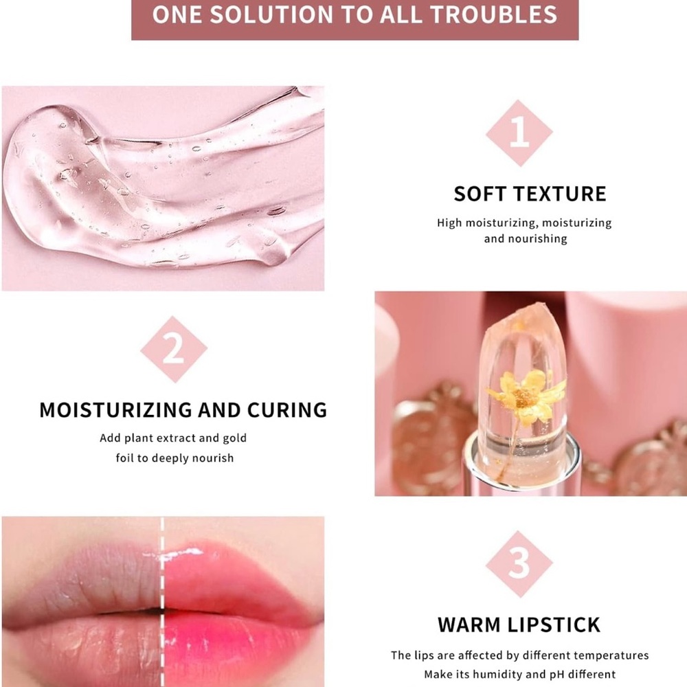 ☀️ 5/25 ☀️ Color Changing Lipstick, Floral Infused-1 lipstick random color - Picture 5 of 6